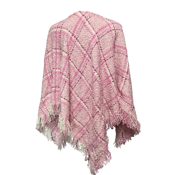 Boyne Valley Weavers Ireland Womens OS Pink Wool Alpaca Shaw Fisherman Coastal - Picture 4 of 8